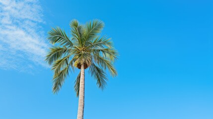 tropical palm trees blue sky
