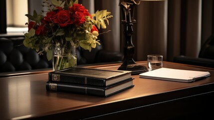 Obraz premium leather bible on desk