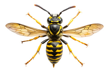 yellow and black wasp isolated on transparent background