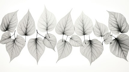 Fototapeta premium symmetrical line drawing leaves