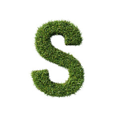 Lush Green Grass Letter S - Eco-Friendly Font