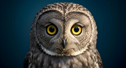 Obraz premium Owl with a Piercing Gaze at the Camera