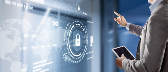 Protection of network data and mobile networks. Technology concept