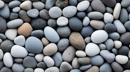 Abstract Background Featuring Grey Pebbles in Various Shapes and Sizes