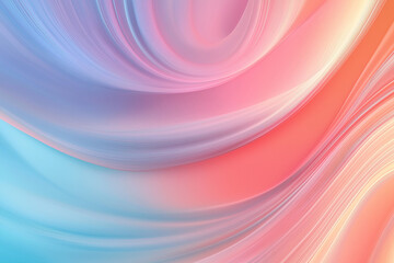 Obraz premium Pastel abstract wallpaper design with a flowing, smooth gradient of colors. It features a blend of soft pink, peach, and blue tones, creating a calming and visually appealing effect