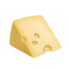 Delicious Wedge of Swiss Cheese Isolated on Black Background Cut Food Hole Meal Dairy Snack Piece   