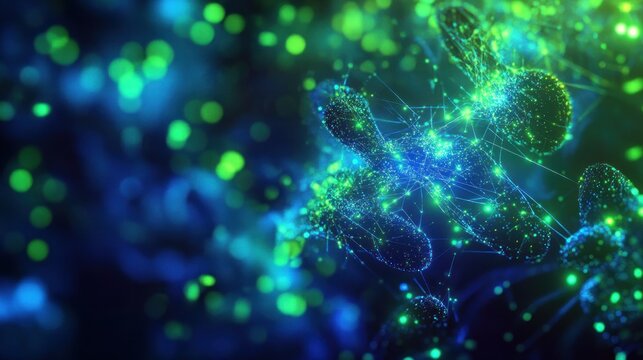 Abstract representation of complex molecular structures - Powered by Adobe