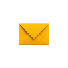 Vibrant Yellow Envelope on Transparent Background Minimalist Communication Concept
