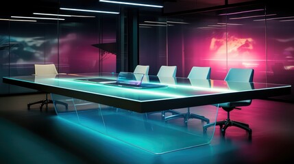tech empty conference table