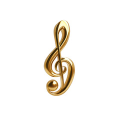 Obraz premium Golden Treble Clef 3D Render of Musical Note Symbol
