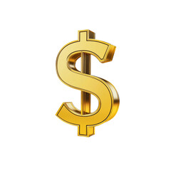 Fototapeta premium 3D Golden Dollar Sign on Transparent Background Luxury Finance Symbol