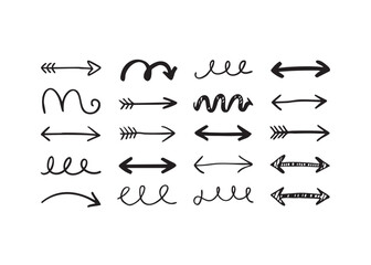 set of hand drawn arrows