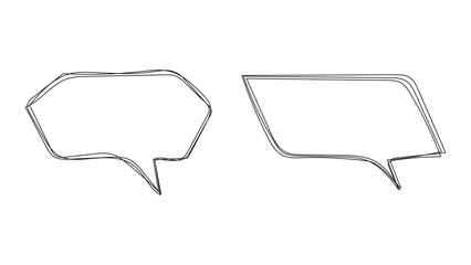 Naklejka premium Hand drawn outline chat bubble with geometric style for cartoon text, pop art blank template. Place for text. Vector illustration in flat design style