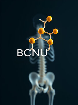 Carmustine (BCNU) cancer chemotherapy drug molecule. Skeletal formula.