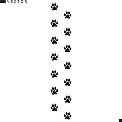 Jackal paw prints silhouette. Wild animal track