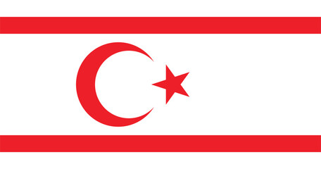Turkish Republic of Northern Cyprus Flag High Quality Flag Clipart, Flag Icon, Vector Illustration, Premium Quality Digital Download
