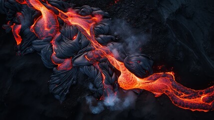 volcano black lava