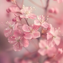 Obraz premium Delicate pink blossoms in soft focus (1)