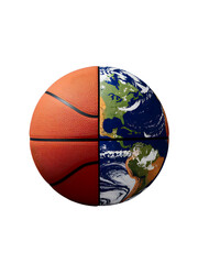 Fototapeta premium Half Basketball, Half Earth A Unique Perspective