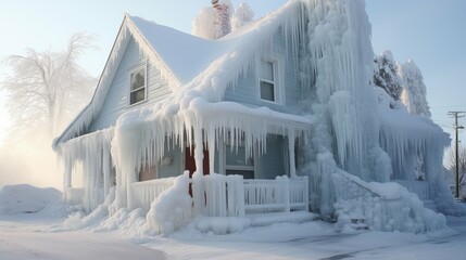 water house with frozen pipes
