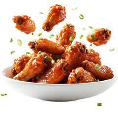A Bowl of Chicken Wings Isolated on Transparent Background