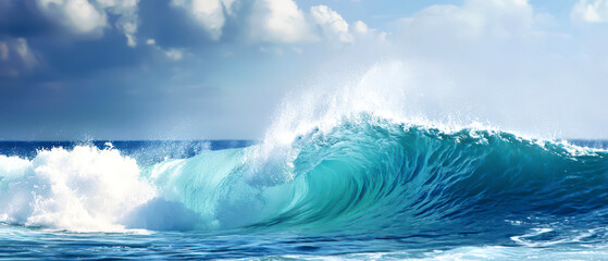Energy of Ocean Waves Capturing Nature's Power in Motion Background