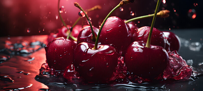 Melted cherry art, ai generative