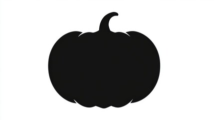 Obraz premium Black Silhouette of a Pumpkin on a White Background for Halloween