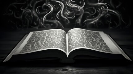 swirls open book page