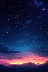 Captivating night sky with countless stars above colorful clouds creating a dreamy celestial vista and a sense of wonder and awe inspiring cosmic scene