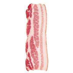 Slices of raw bacon ready for cooking and enhancing dishes.