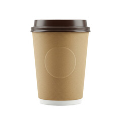 Recyclable coffee cup for eco-friendly beverage consumption on the go.