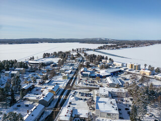 Winter view of Sotkamo town in Finland