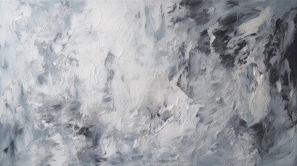 Abstract Gray And White Texture Background Of Oil Painting With Clean Lines And Expressive Brushstrokes
