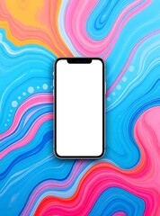 Realistic Smartphone Mockup Illustration with Isolated white screen 66