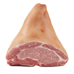 Fresh pork leg cut available at the butcher for various recipes.