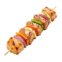 Barbecue skewers prepared for grilling a variety of tasty meats.