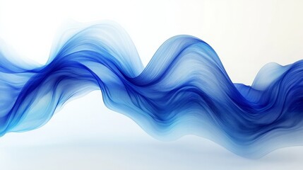 Premium abstract blue wave background on a white backdrop, modern and sleek, ideal for posters or wallpaper