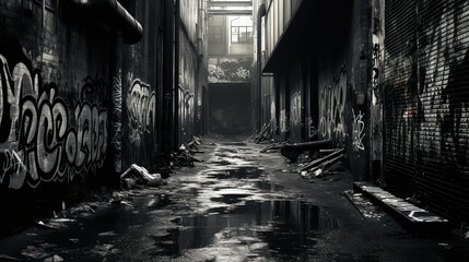 Fototapeta premium alleyway black grunge