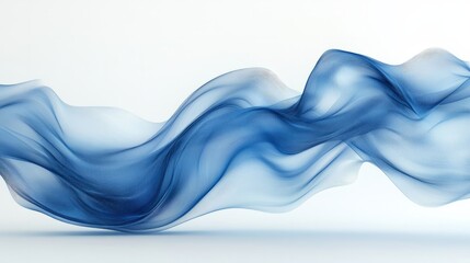 Premium abstract blue wave background on a white backdrop, modern and sleek, ideal for posters or wallpaper