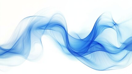 Premium blue wave patterns in abstract design on a white backdrop, clean and minimalistic, perfect for visual displays