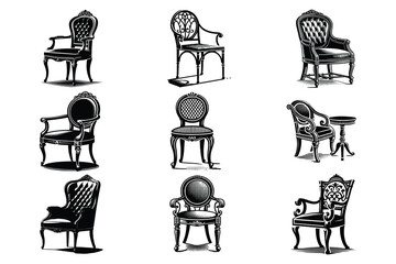 set of chairs silhouettes