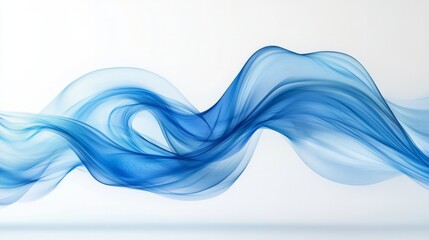 Fototapeta premium Premium blue wave patterns in abstract design on a white backdrop, clean and minimalistic, perfect for visual displays