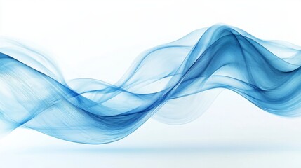 Fototapeta premium Premium blue wave patterns in abstract design on a white backdrop, clean and minimalistic, perfect for visual displays