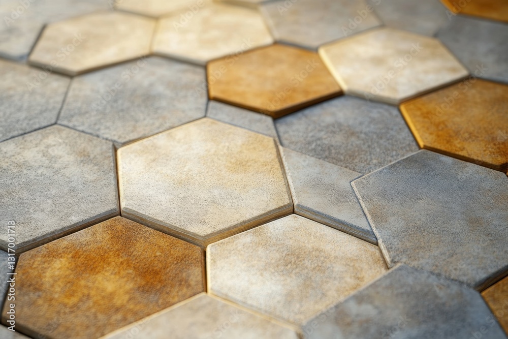 Poster geometric hexagonal pattern on textured surface . a hexagon pattern background featuring a blend of 