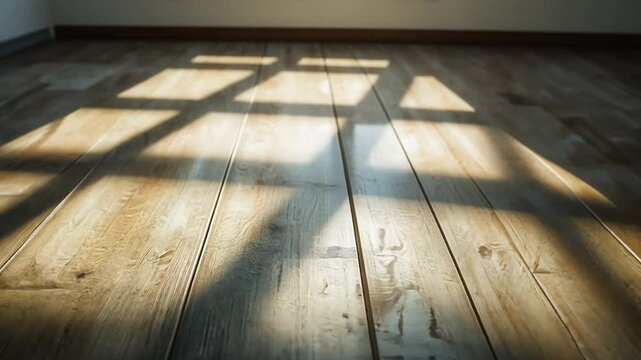 Sunlight Dancing on the Wood Floor: A Serene Interior Ambiance Video Capture