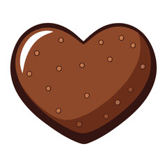 A close-up of a heart-shaped chocolate showcases its smooth, glossy texture and rich brown color, exuding sweetness and warmth, perfect for love and indulgence.