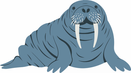 A walrus, a marine mammal, depicted in a side profile