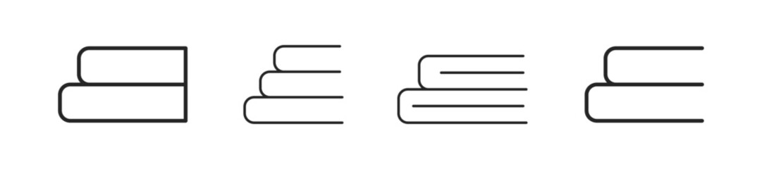 Stack of books icon. Book line icon symbol. Editable stroke width