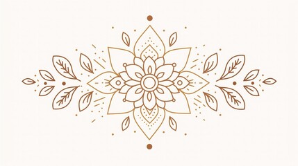Ramadan themed intricate floral and leaf pattern design. Elegant mandala-like ornament on light background, suitable for festive decorations and wallpaper.